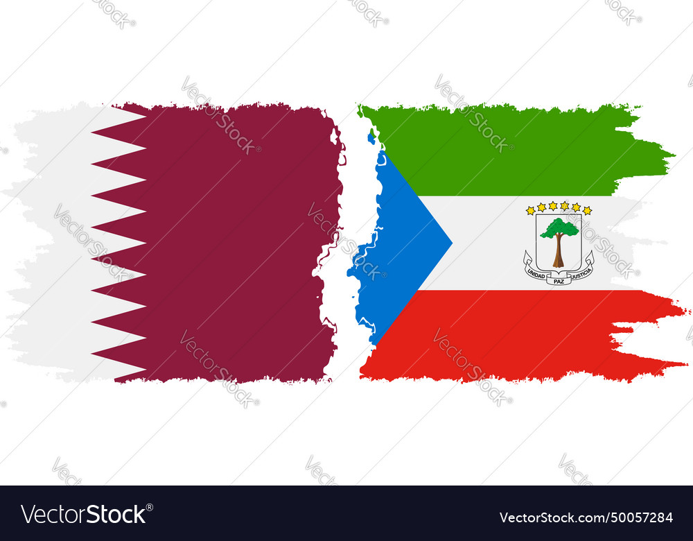 Equatorial guinea und qatar grunge flags