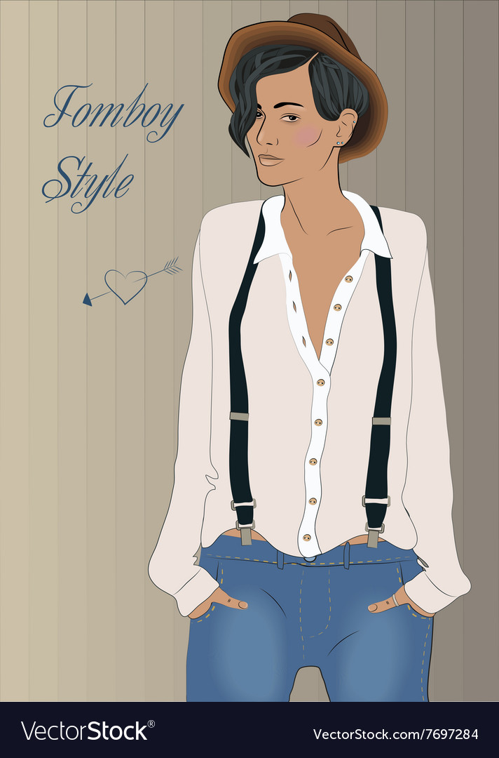 girl in the style of tomboy royalty free vector image