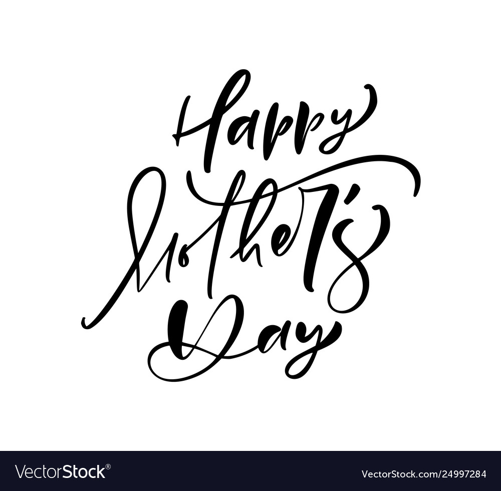 Happy mothers day lettering black