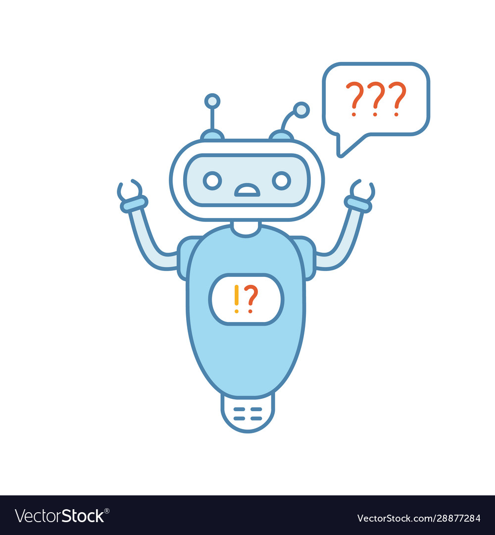 Help chatbot color icon vector image Help chatbot color icon