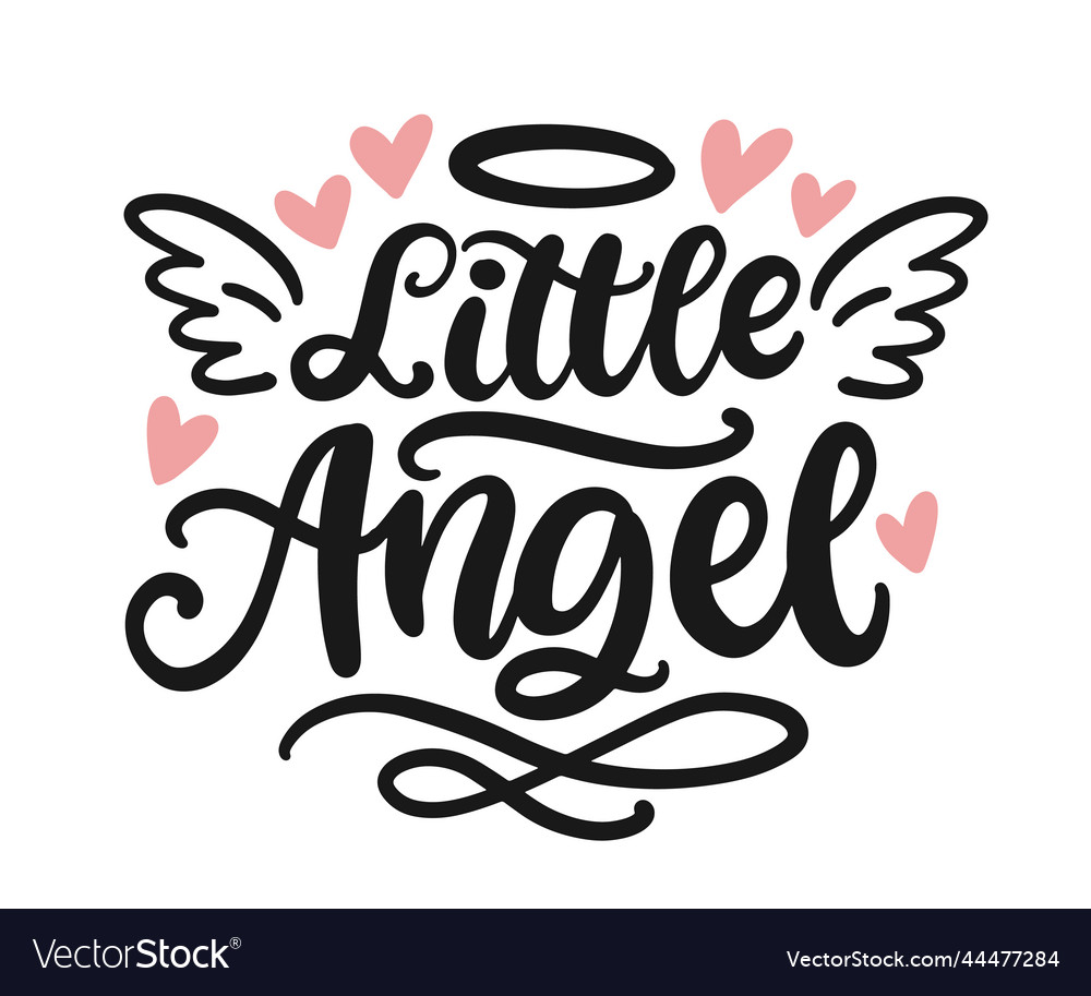 Little angel hand written lettering phrase Vector Image