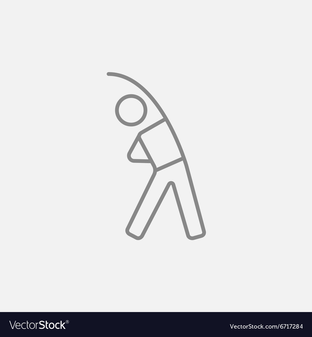 Man making exercises line icon