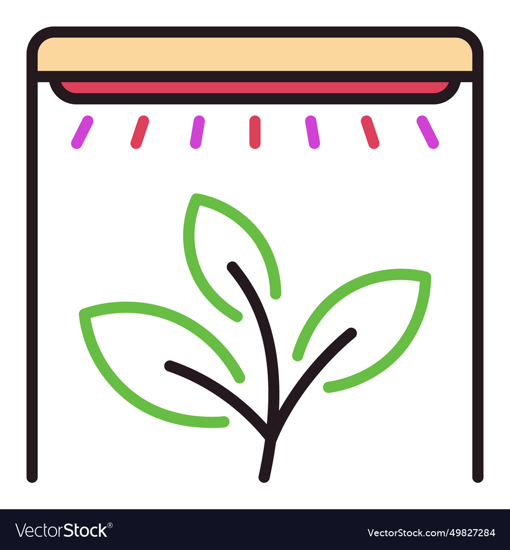 Phytolamp and plant grow light colored icon