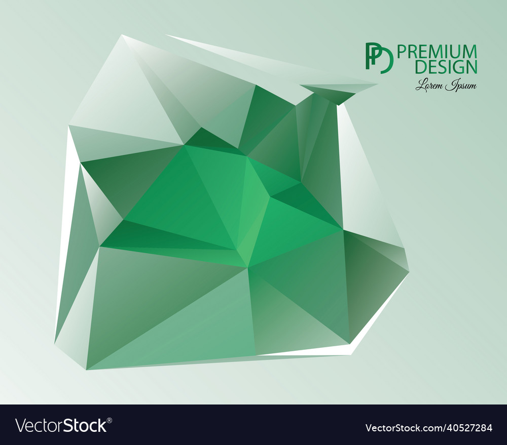 Polygonal abstract background and pd logo