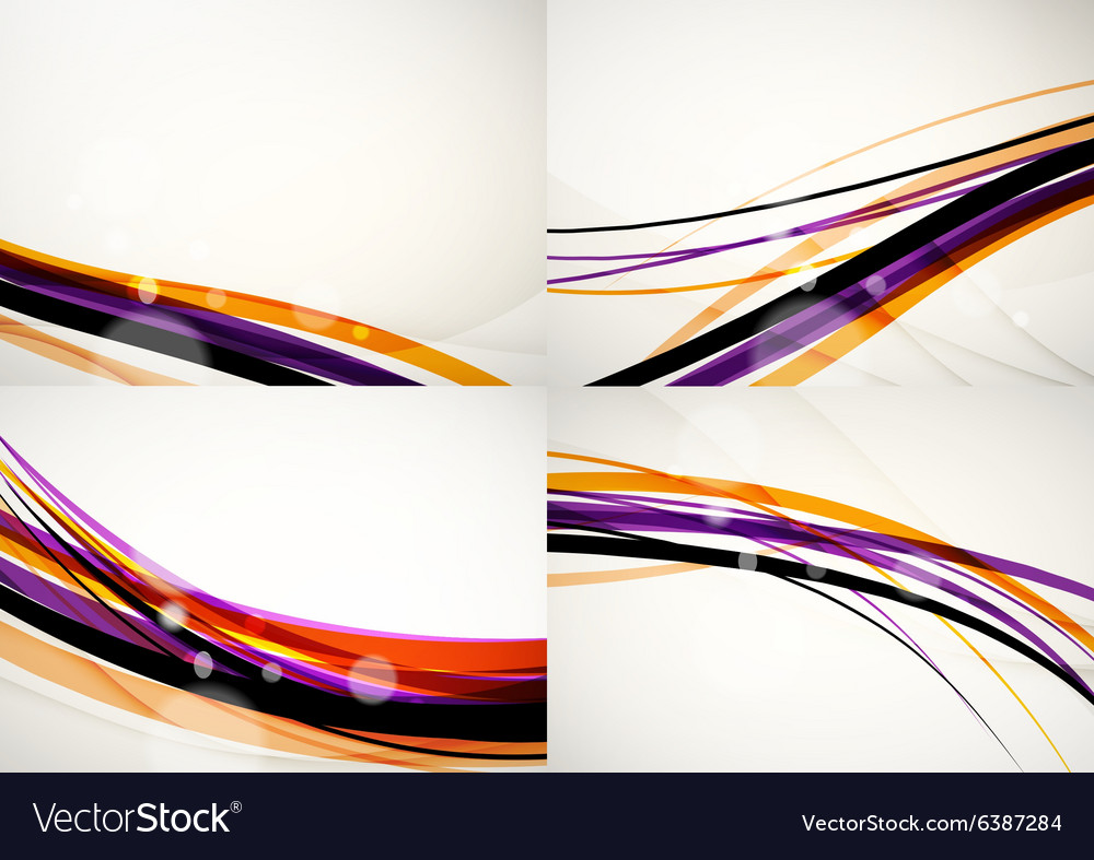 Set abstract backgrounds curve wave lines