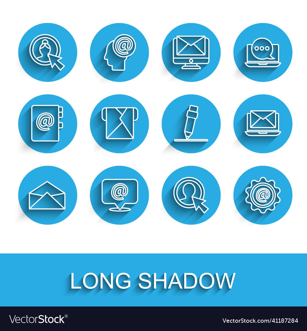 Set line envelope mail and e-mail create account