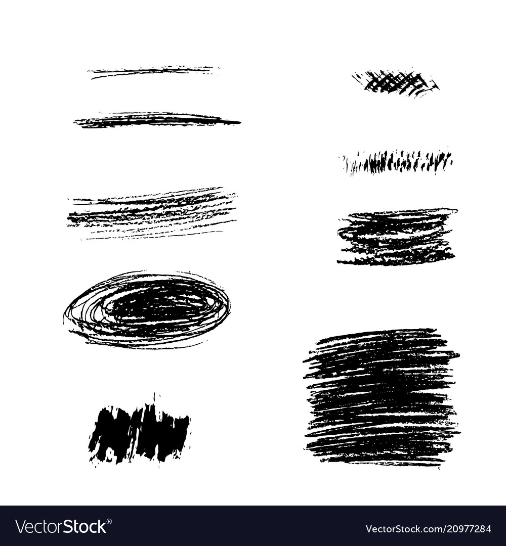 Set of hand drawn design elements vector image Set of hand drawn design elements