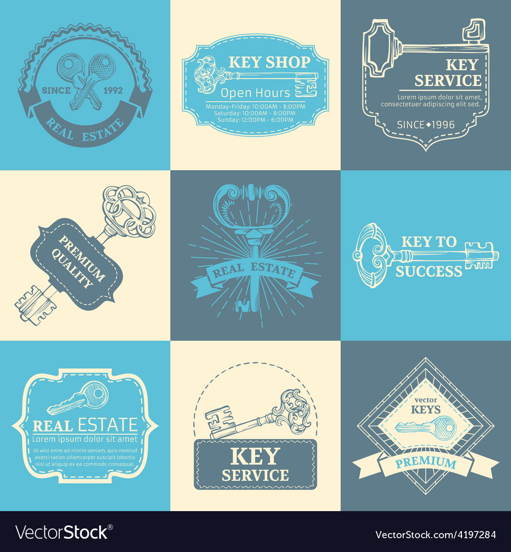 Set of keys design elements