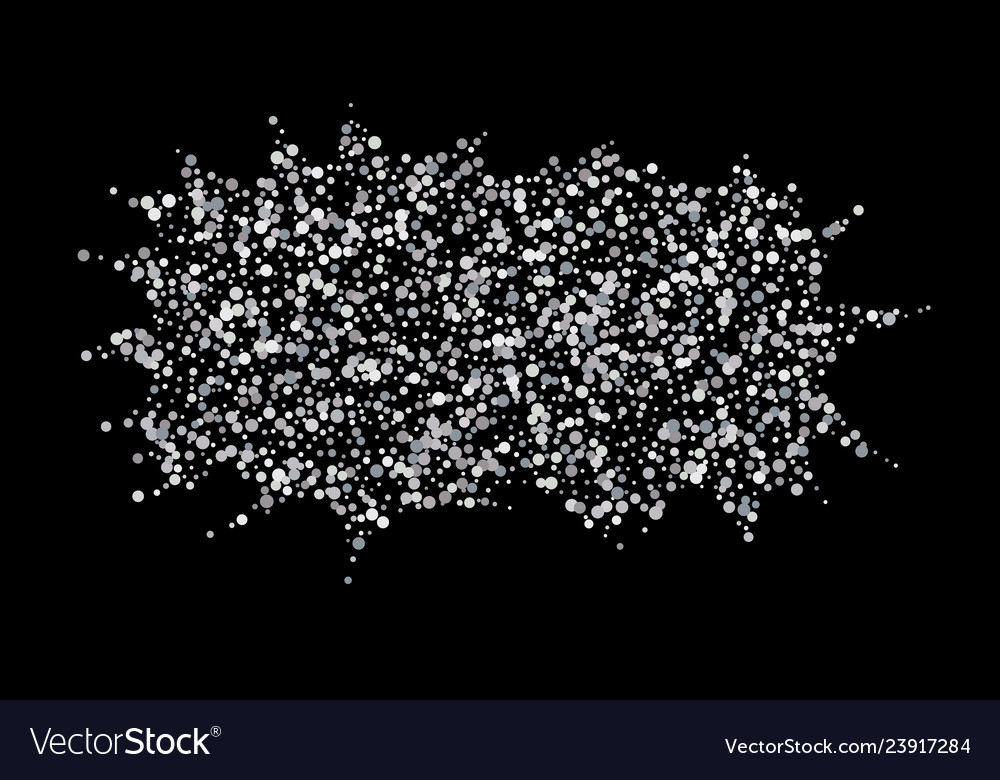 Silver shine of confetti on a black background vector image Silver shine of confetti on a black background
