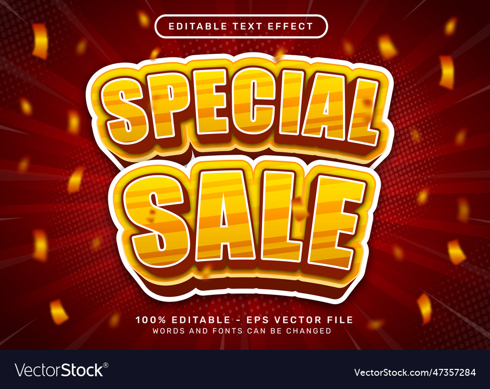 Special sale 3d text effect and editable text Vector Image