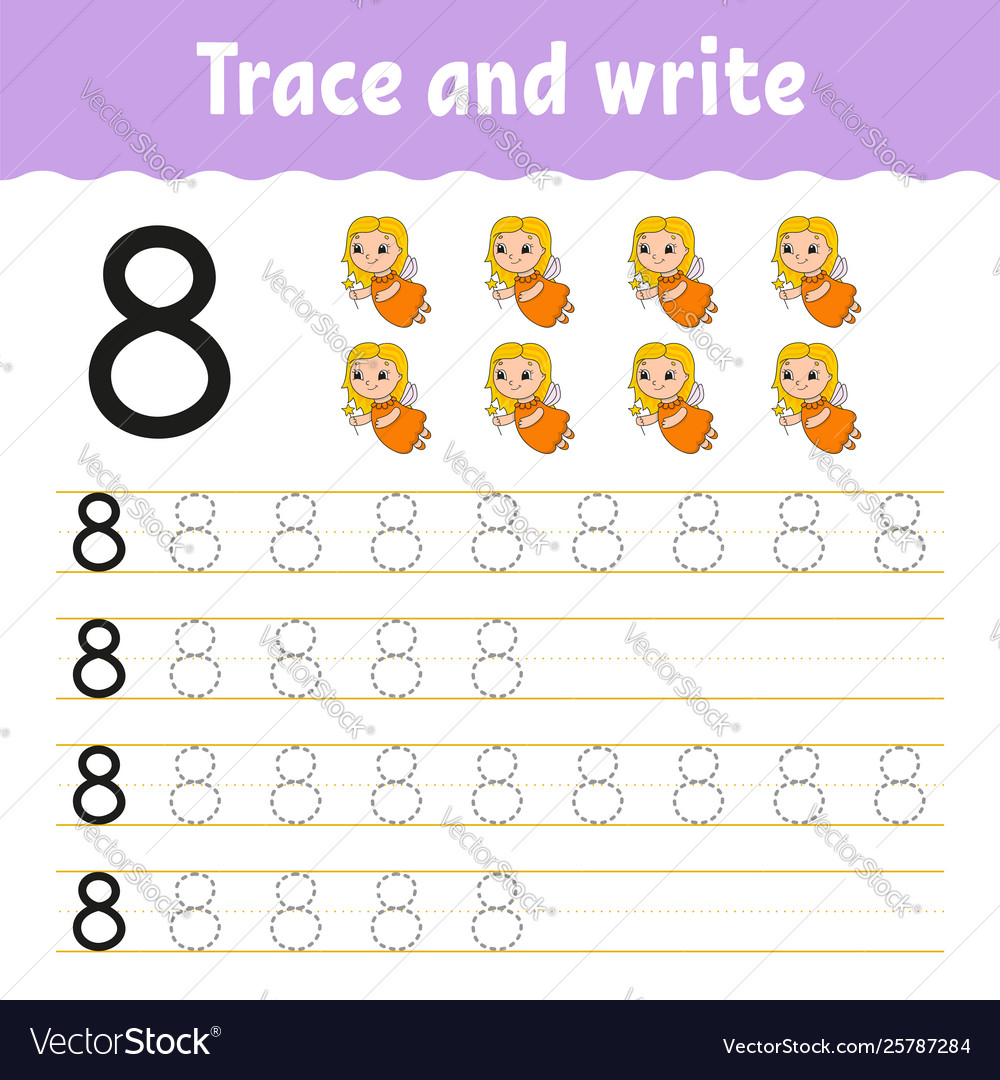 Trace and write handwriting practice learning vector image Trace and write handwriting practice learning