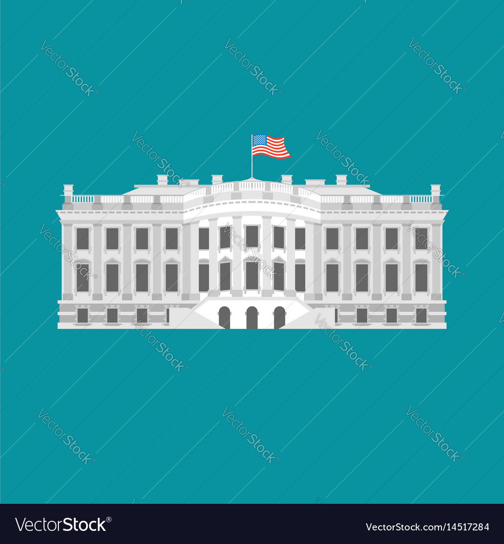 White house america residence of president usa us Vector Image