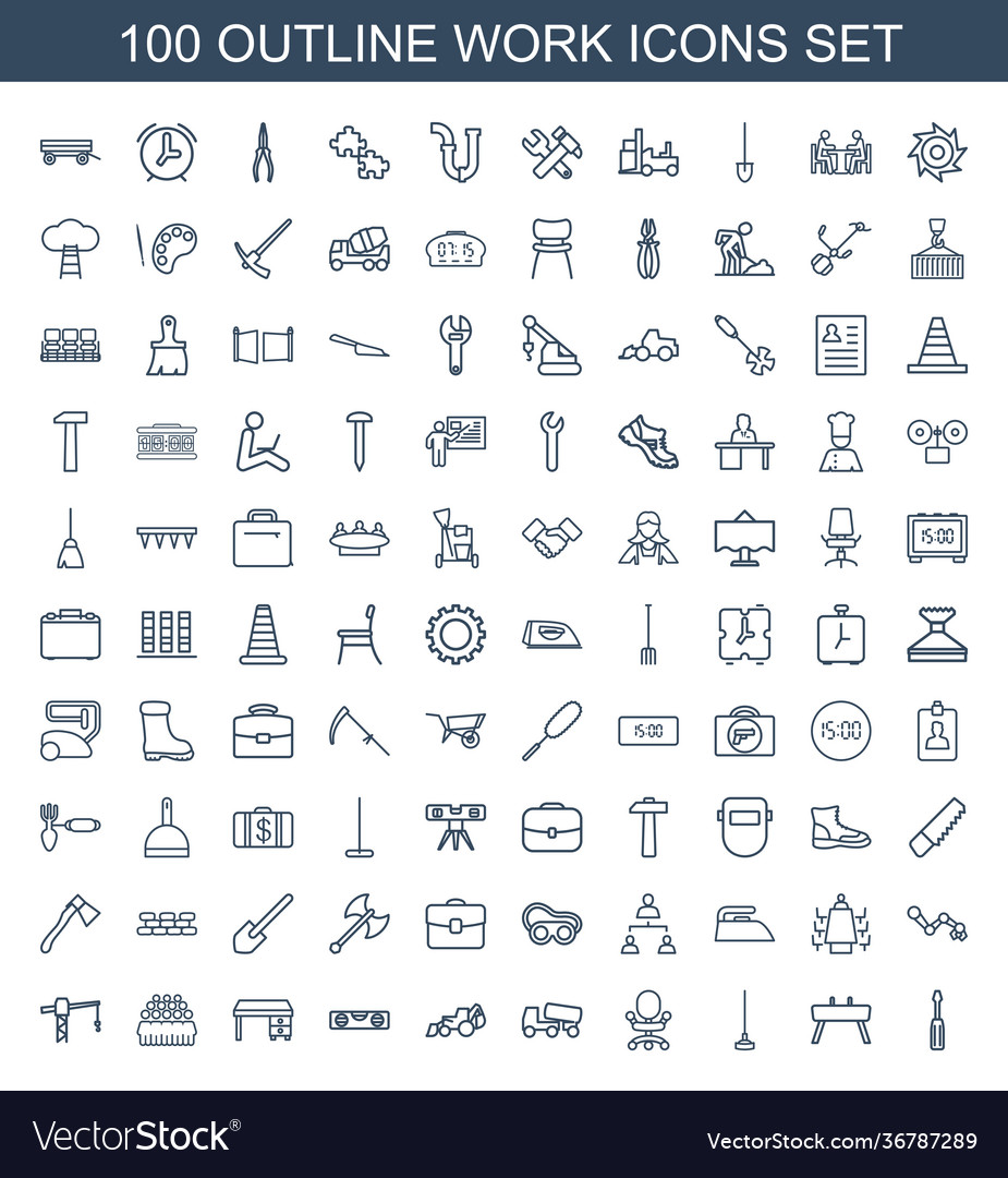 100 work icons