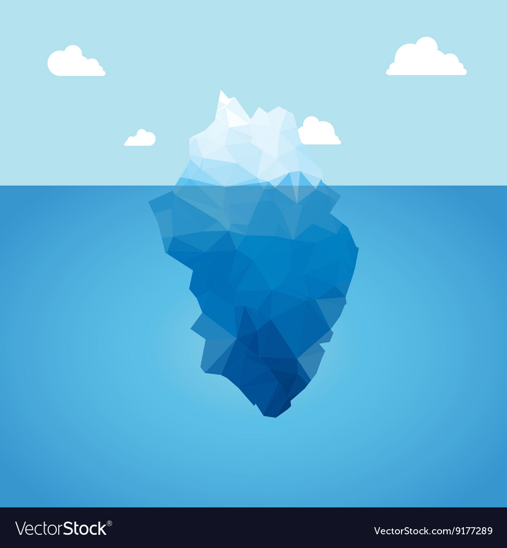 3d iceberg concept success Royalty Free Vector Image