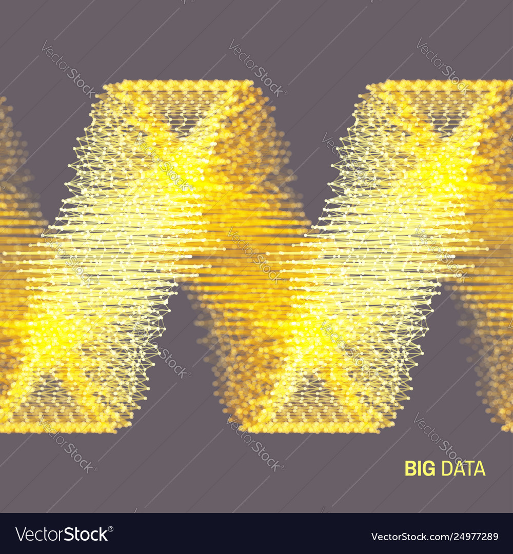 Big data wavy background with motion effect 3d vector image Big data wavy background with motion effect 3d
