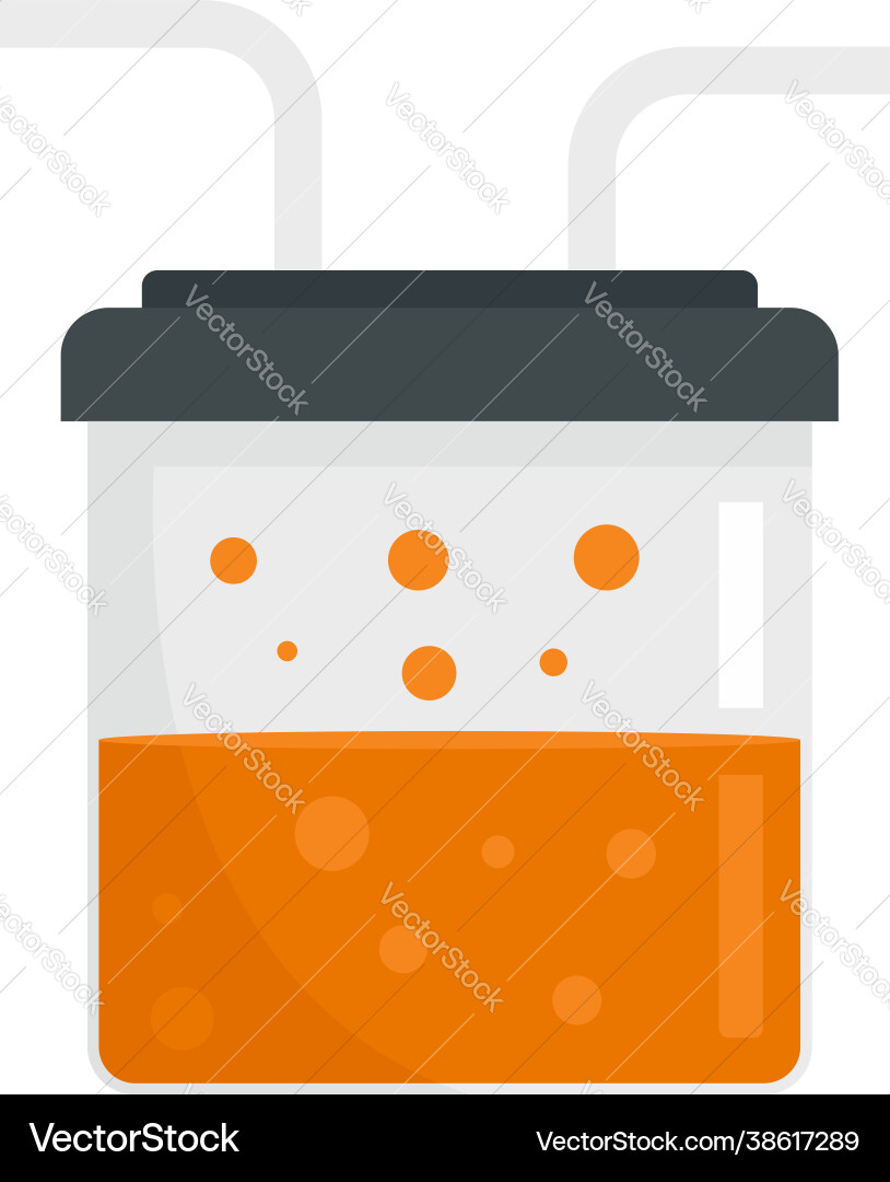 Boiling pipe flask icon flat isolated Royalty Free Vector
