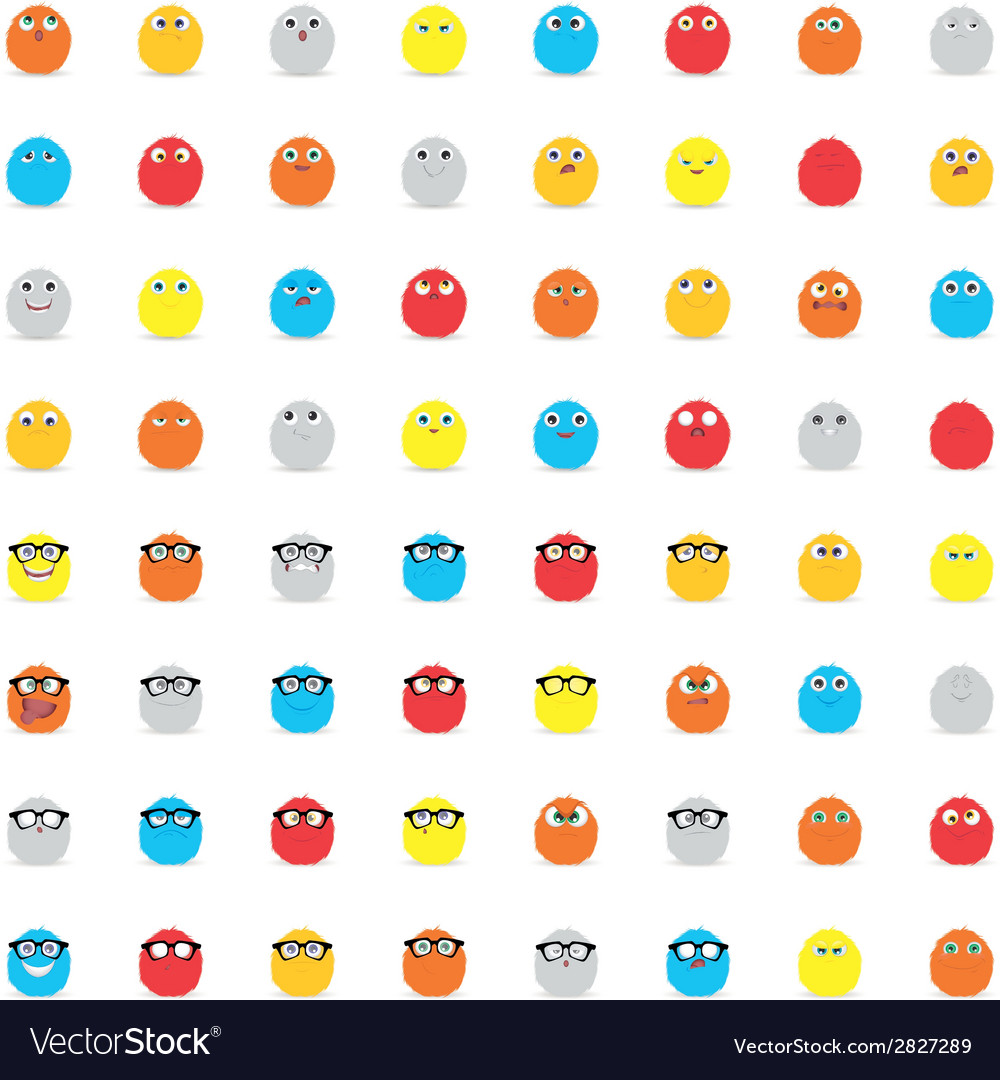 Colorful Expression Faces Set