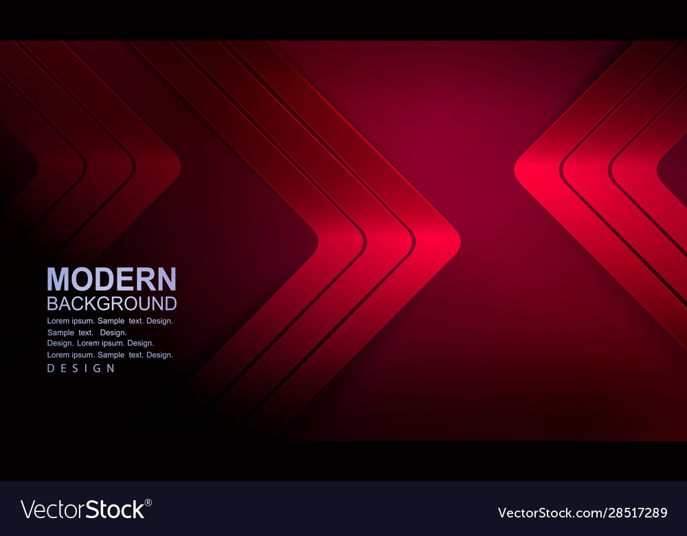 Dark red design with arrows pointing towards