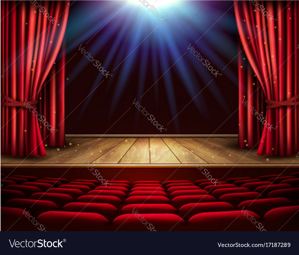 Festival night show poster a theater stage Vector Image