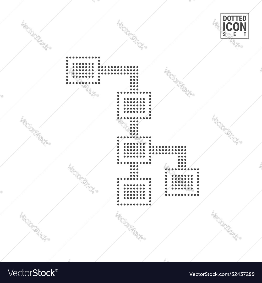 Flow chart dot pattern icon block diagram dotted Vector Image Flow chart dot pattern icon block diagram dotted
