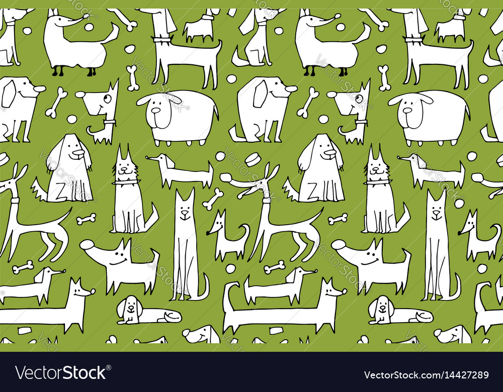 Funny dogs collection seamless pattern for your