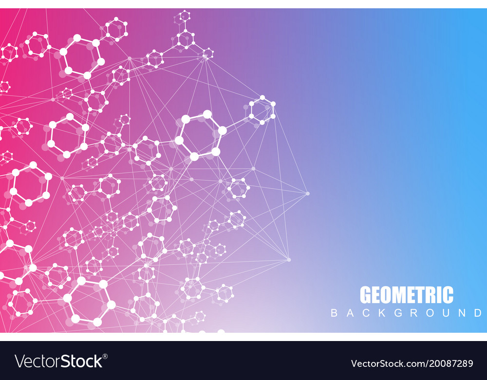 Geometric abstract background with connected line