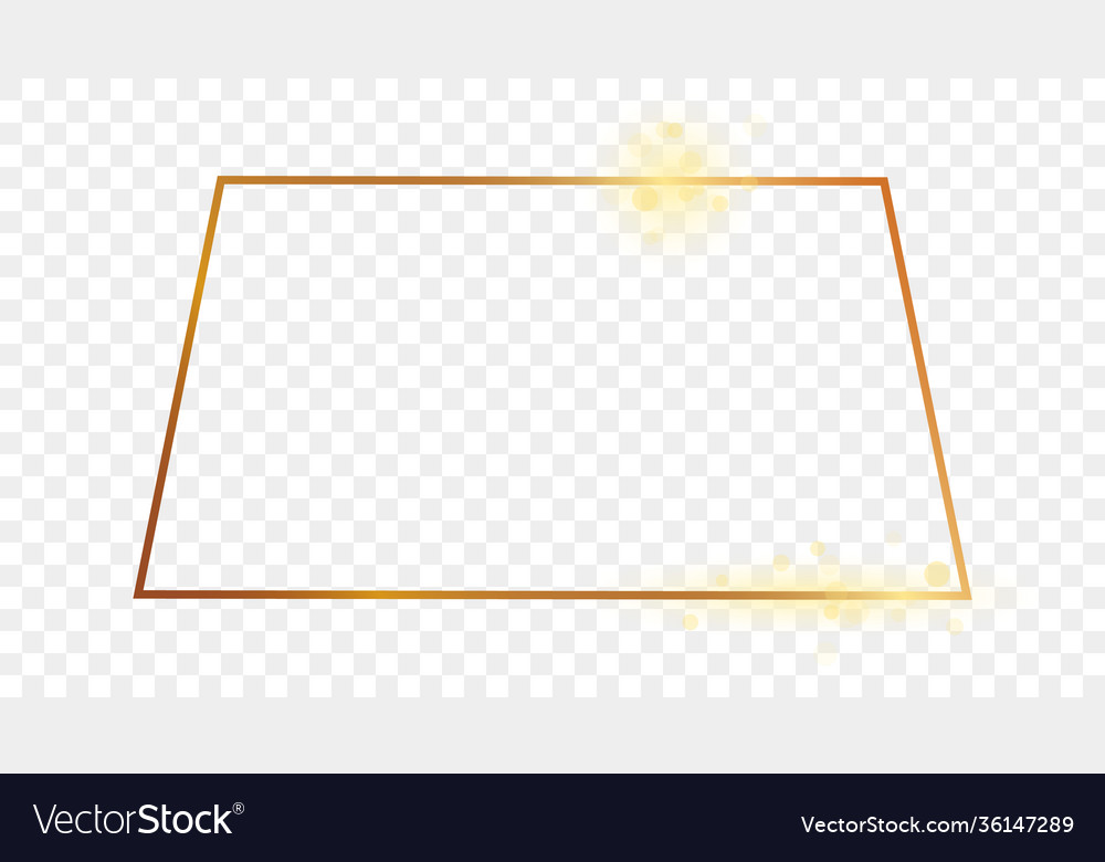 Gold glowing trapezoid shape frame