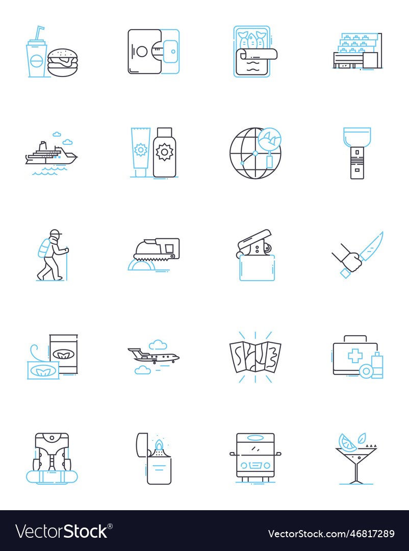 Information technology linear icons set coding vector image Information technology linear icons set coding