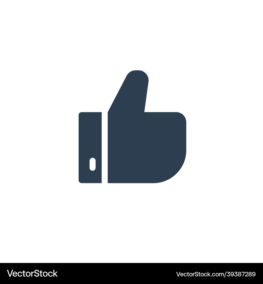 Like thumb up solid flat icon Royalty Free Vector Image
