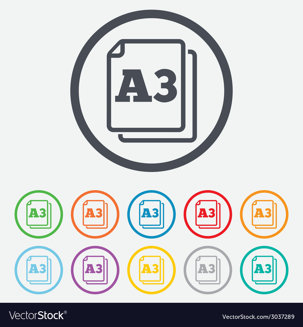 Paper size a3 standard icon document symbol
