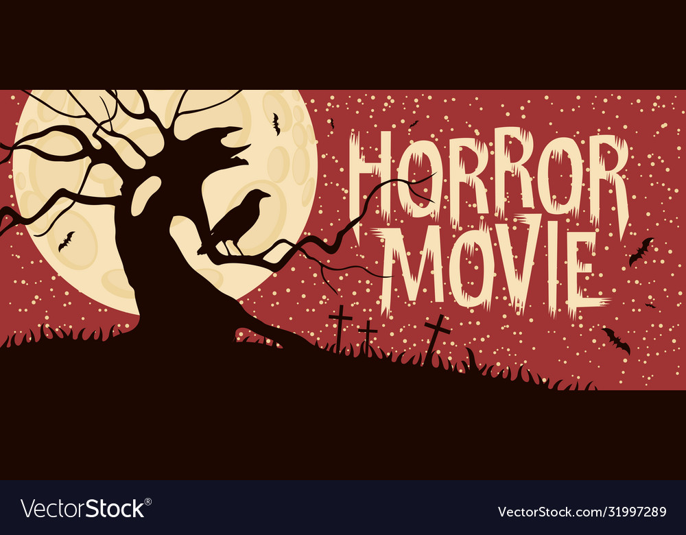 Poster For Horror Movie Festival Scary Cinema Vector Image