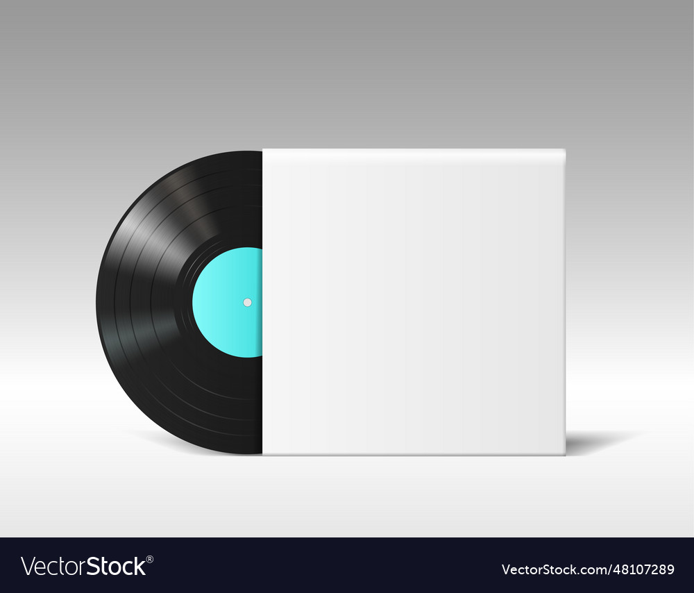 Realistic vinyl disc mockup in empty blank music Vector Image