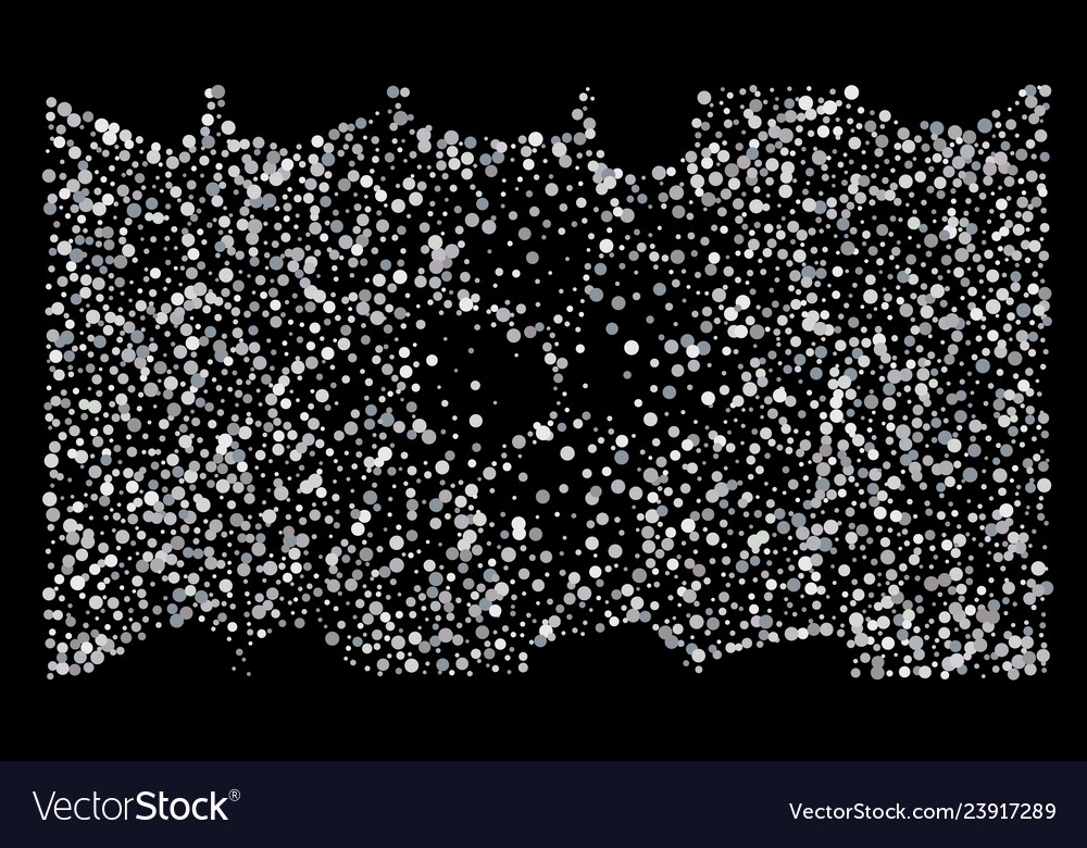 Silver shine of confetti on a black background