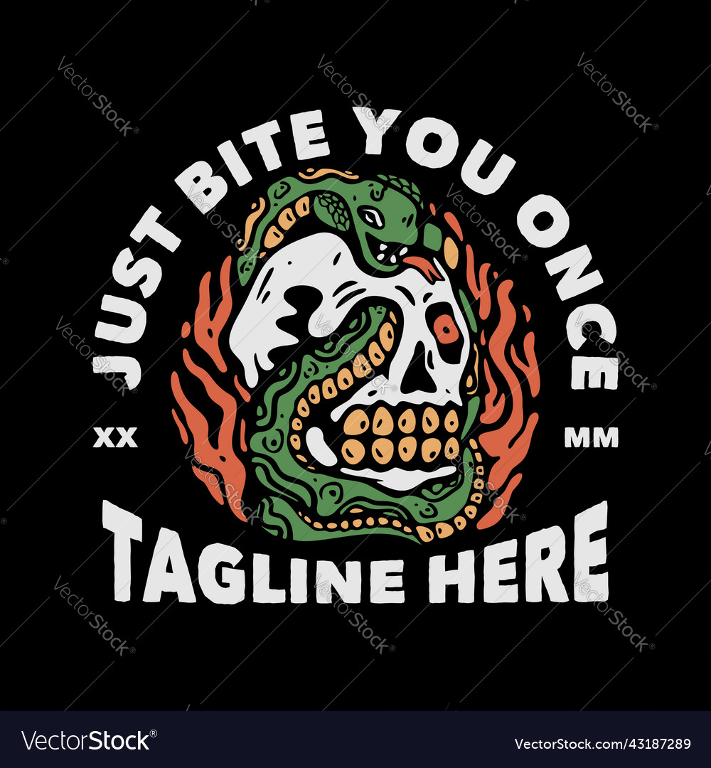 Snake Bite Skull T-Shirt