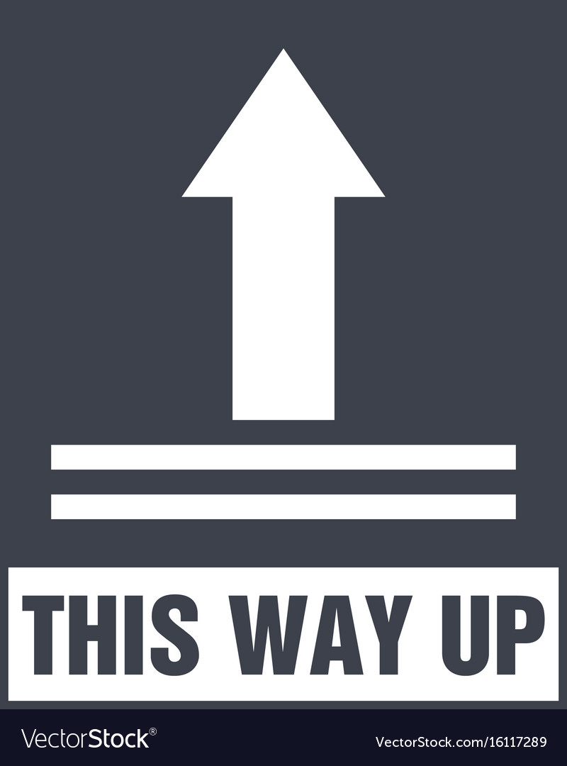 This side up icon way sign packaging Royalty Free Vector