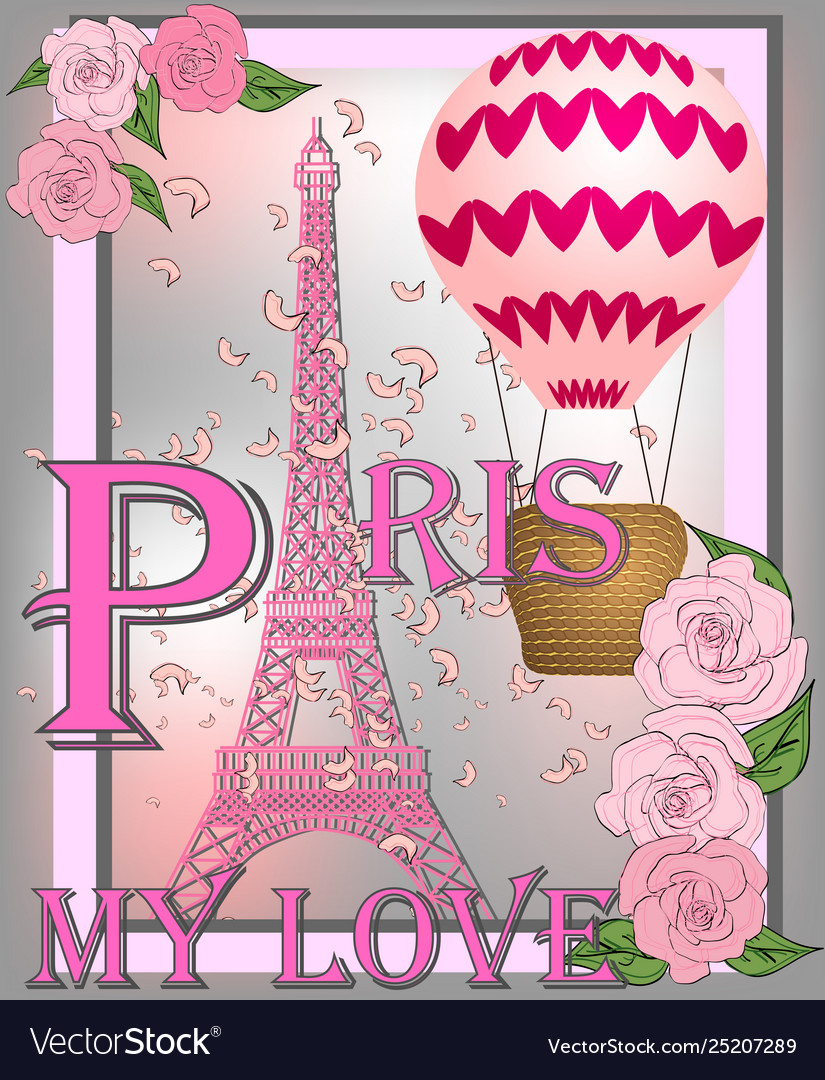 Vintage france poster design romantic background