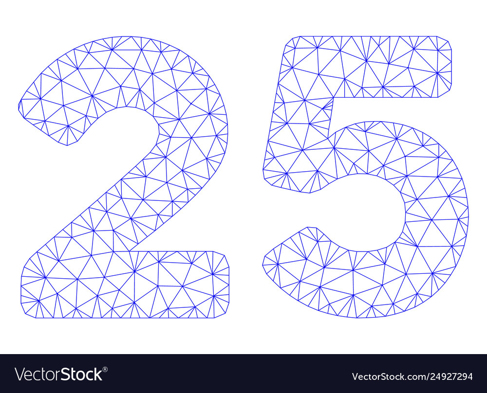 25 digits text polygonal frame mesh vector image 25 digits text polygonal frame mesh