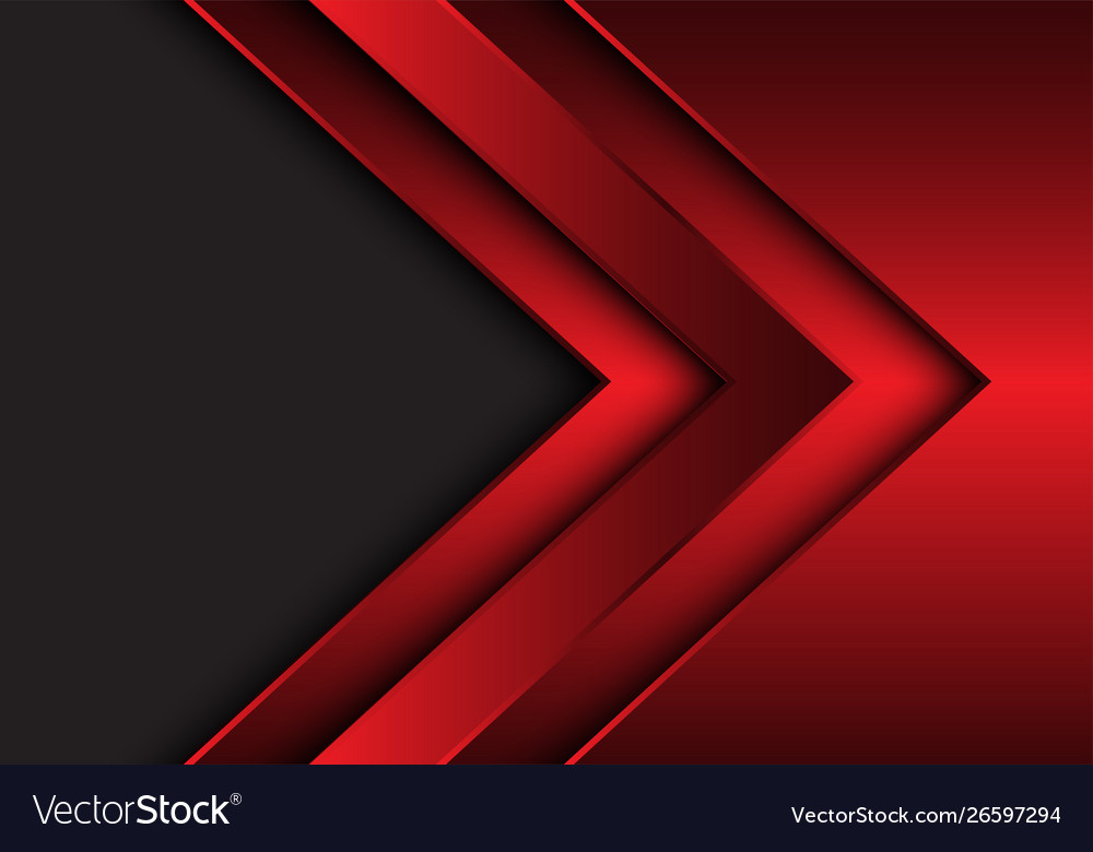 Abstract red metallic arrow direction with grey