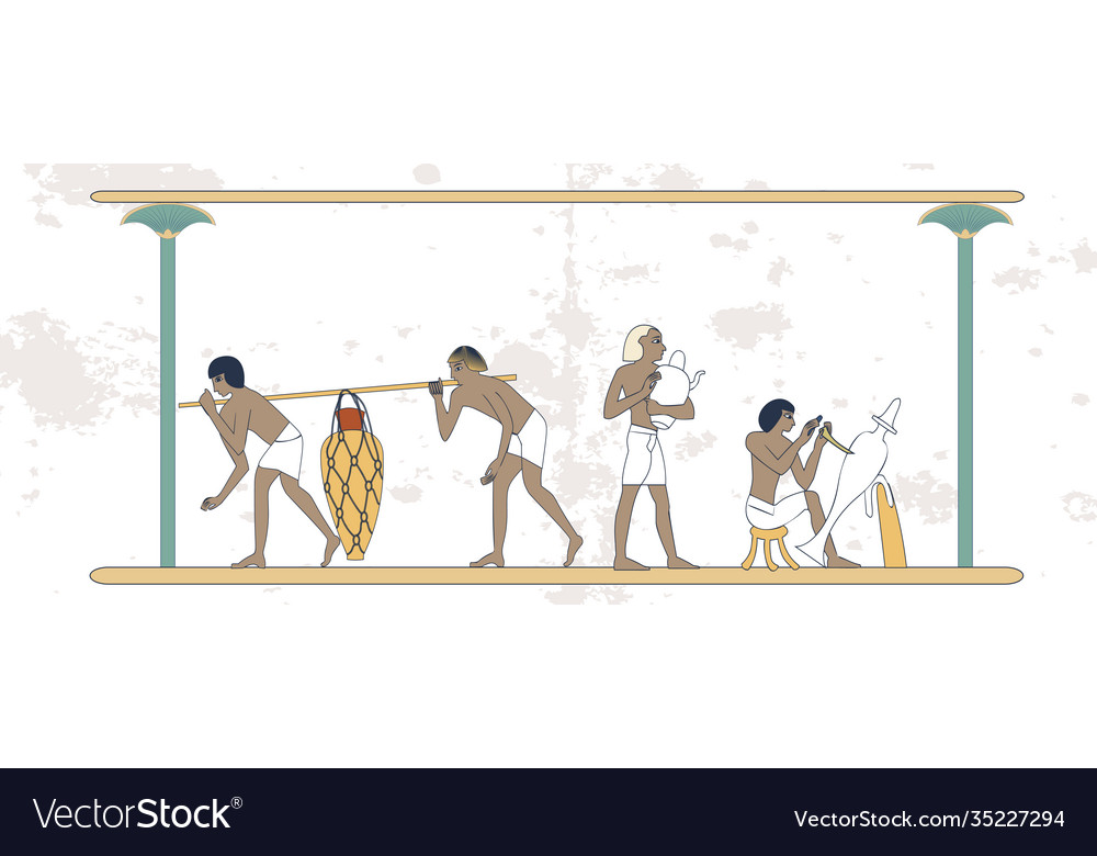 Ancient egypt set group people