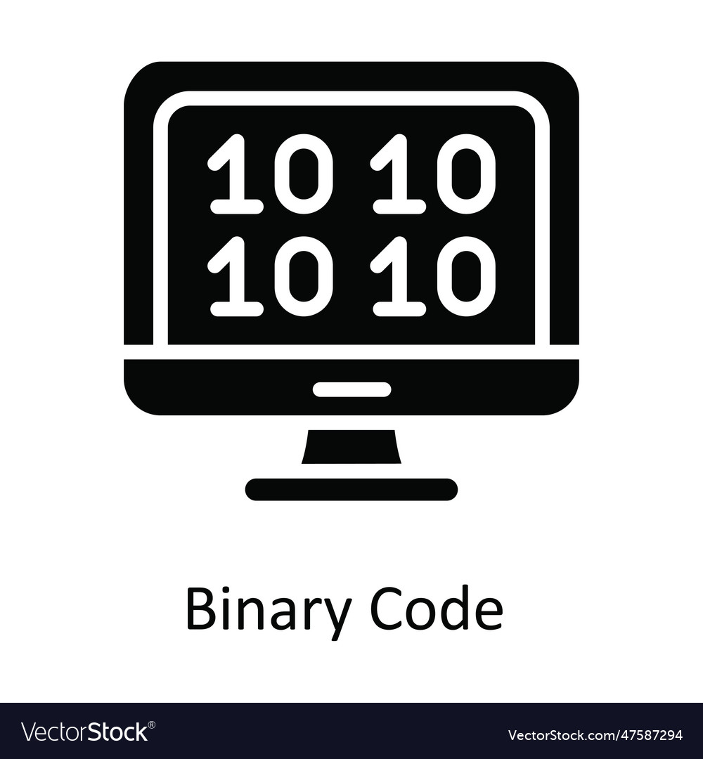 Binary code solid icon design
