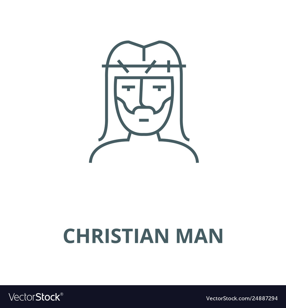 Christian man line icon Royalty Free Vector Image