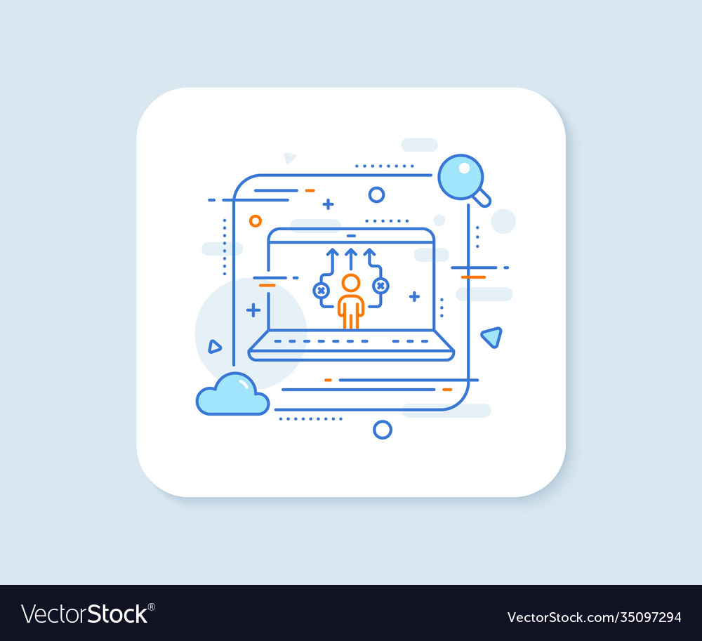 Correct working process line icon business way