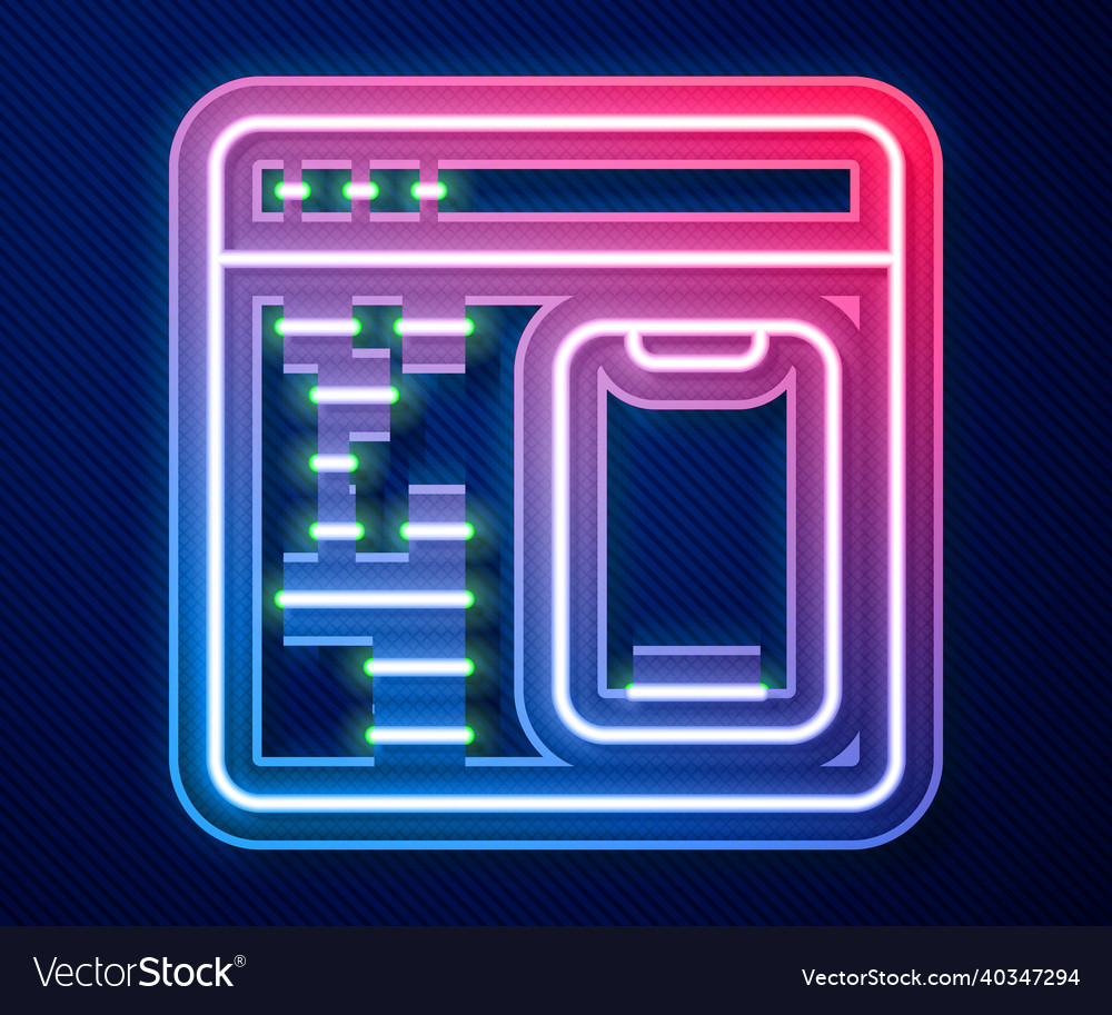 Glowing neon line software web developer