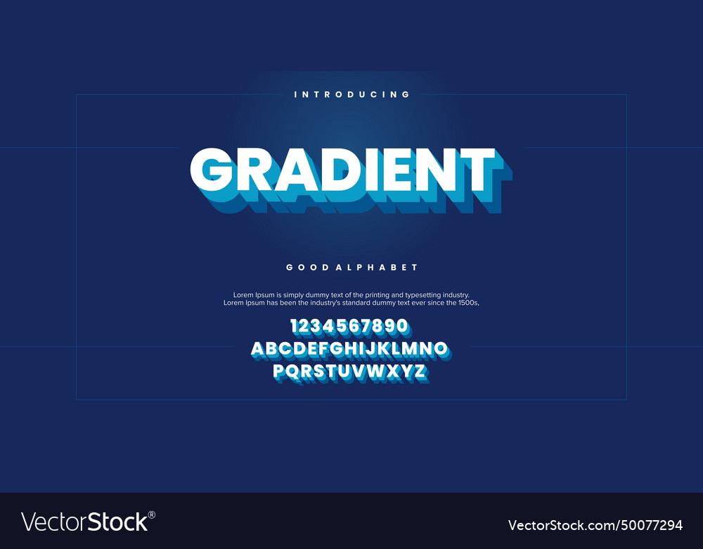 Gradient futuristic minimalist display font design vector image Gradient futuristic minimalist display font design