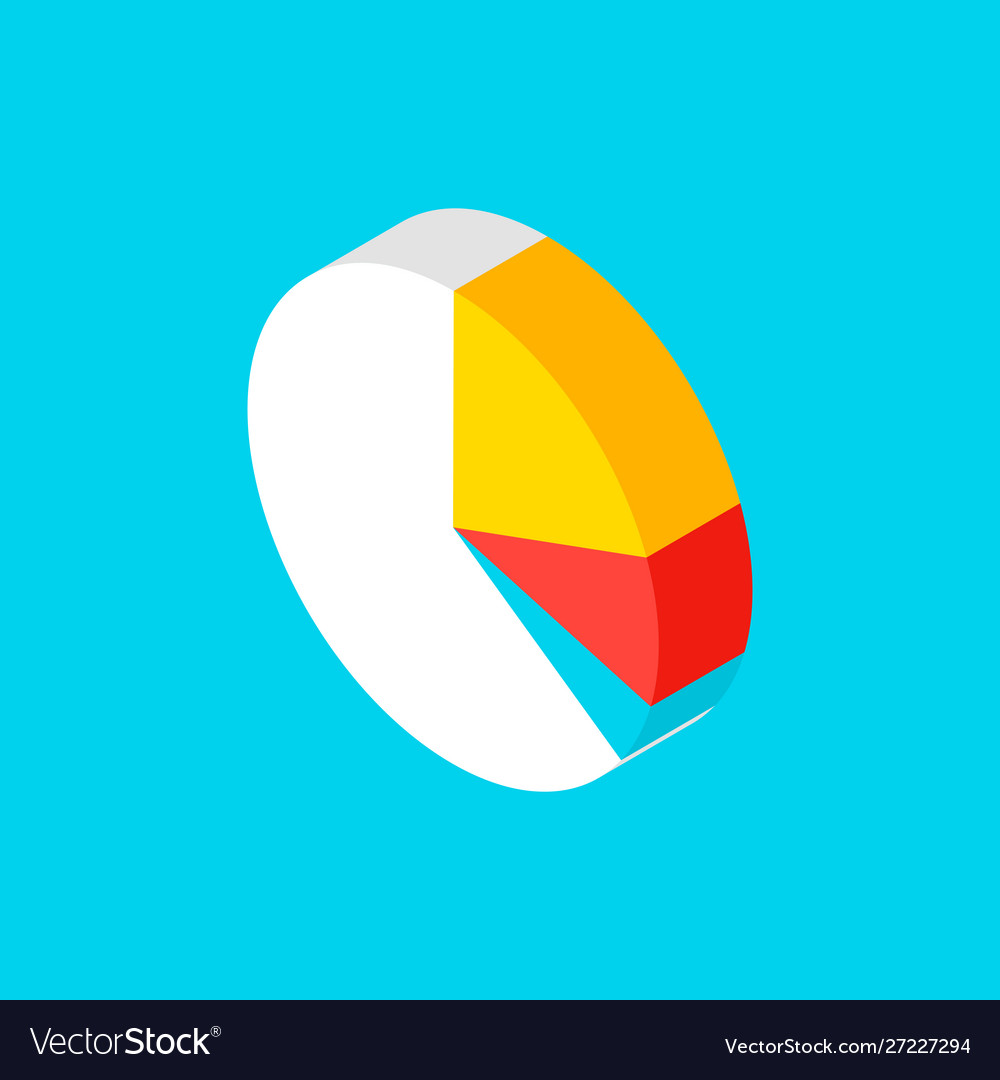 Graph pie isometric object Vector Image Graph pie isometric object