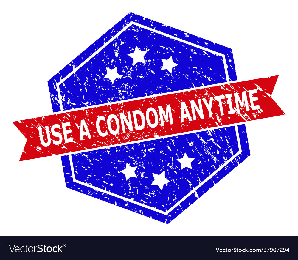 Hexagon bicolor use a condom anytime seal