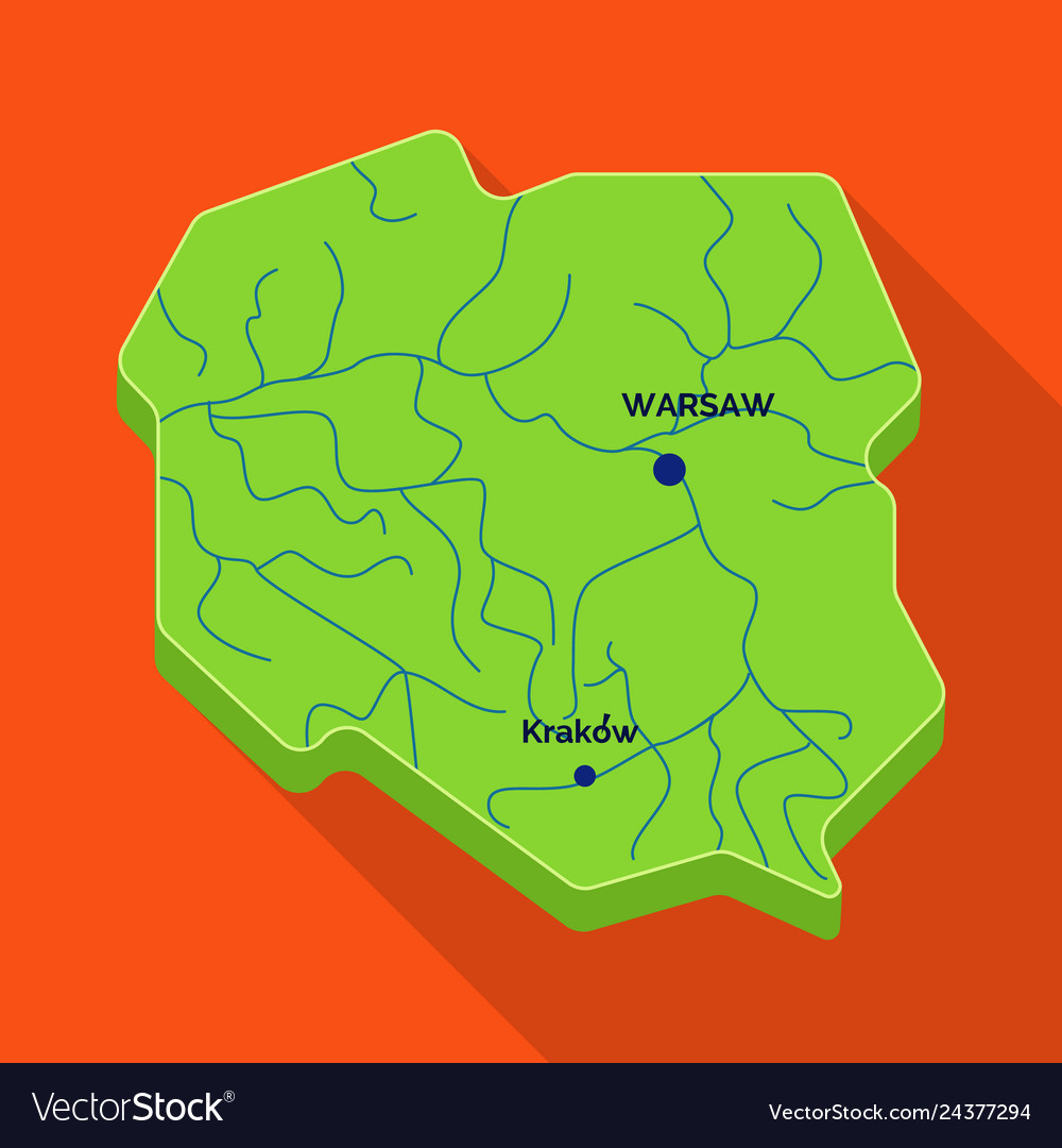 Isolated object of map and polish symbol set