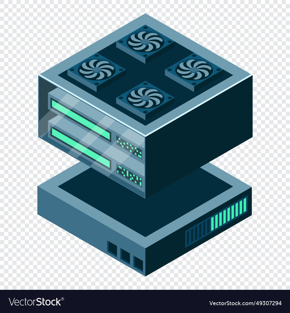 Isometric futuristic server database vector image Isometric futuristic server database