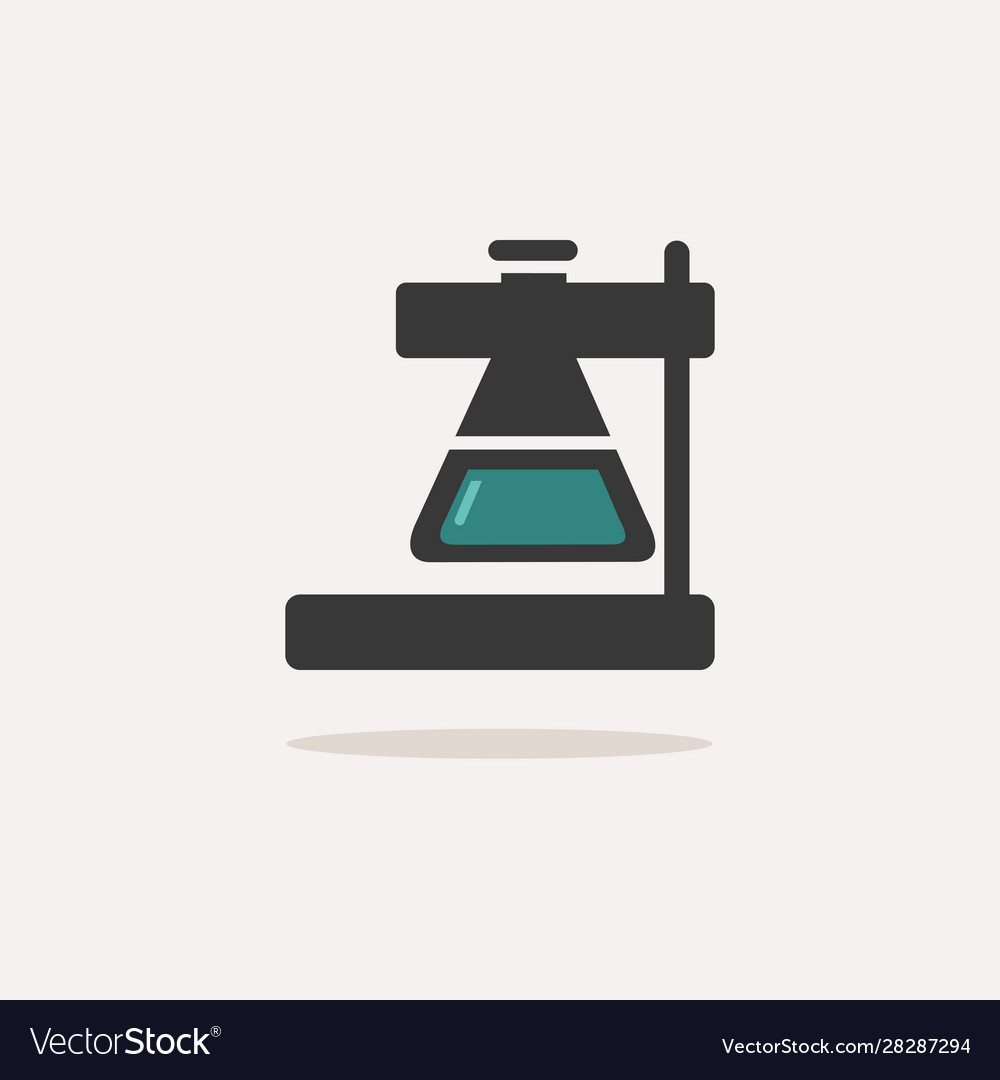 Laboratory conical flask icon with shadow