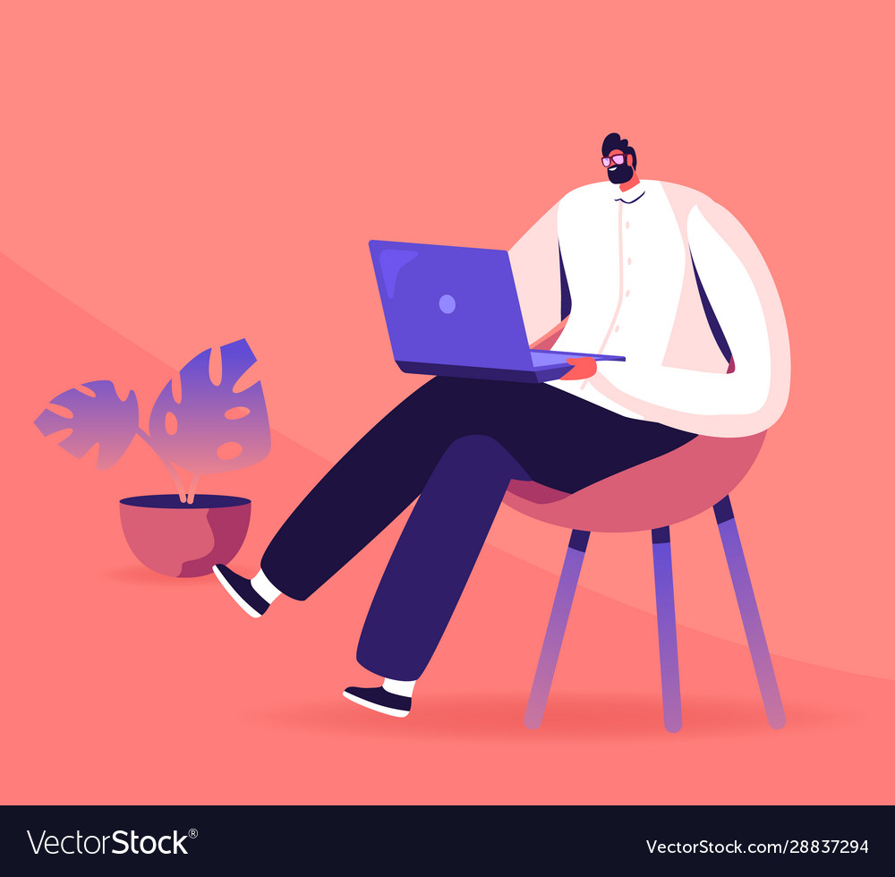 Modern Programmer Working on Laptop